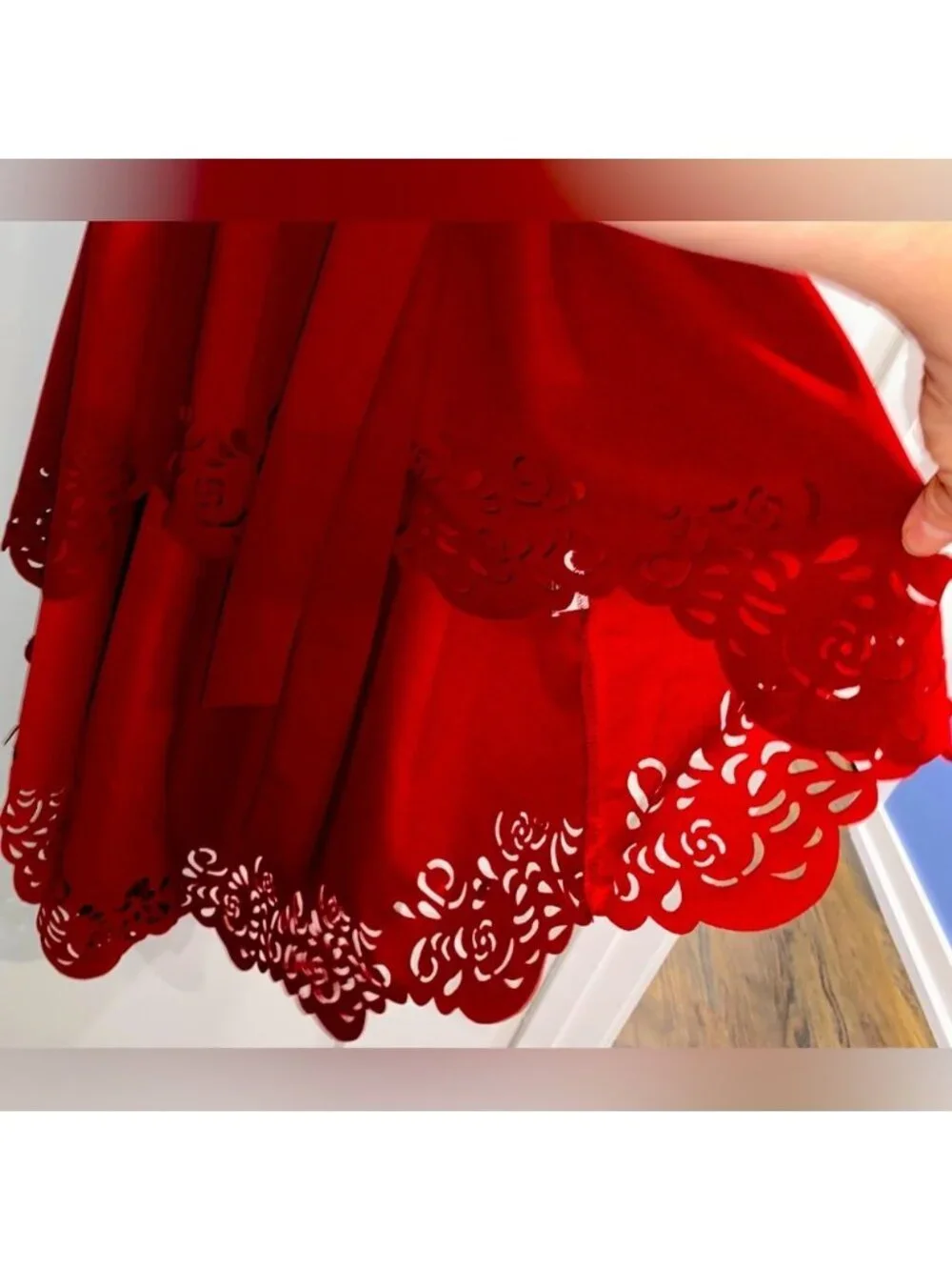 SIMPLY ELEGANT Brand | Women’s Red Dress with Asymmetrical Lengths | Size S